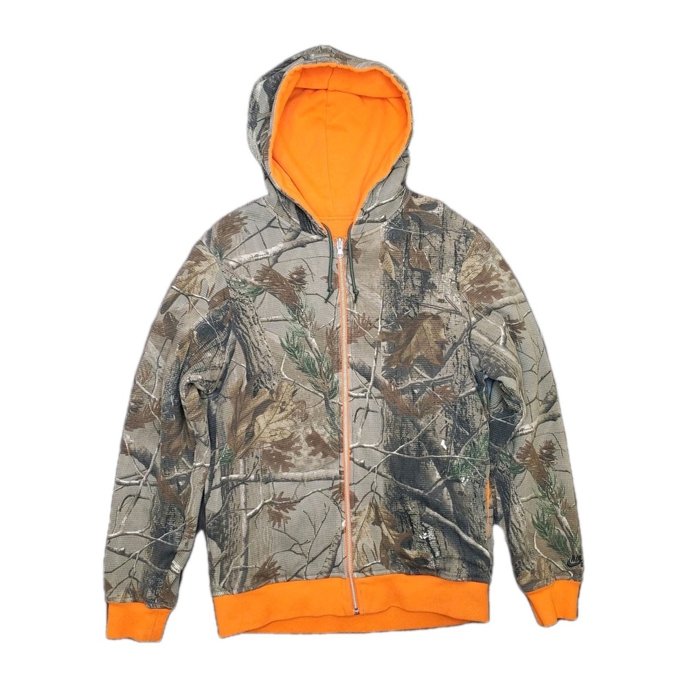 Nike Skateboard Realtree Collab Camo/Orange Full Zip Reversible Hoodie Men's S